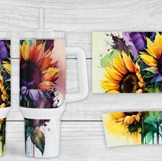 Colorful Sunflowers 40 oz Tumbler-Stay Foxy Boutique, Florissant, Missouri