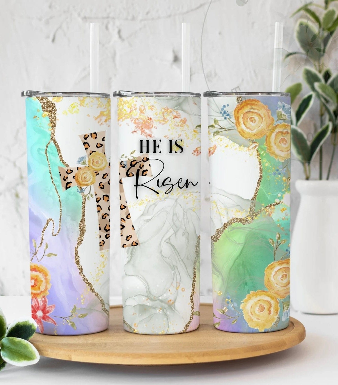 He Is Risen Geode Easter Tumbler-Stay Foxy Boutique, Florissant, Missouri