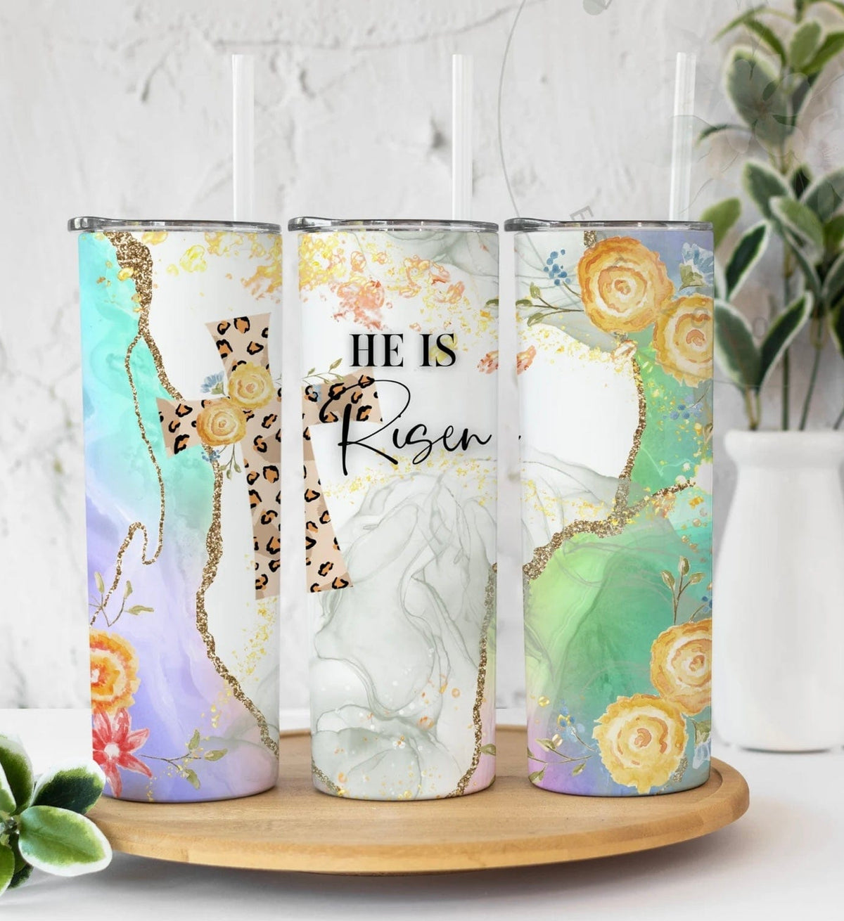 He Is Risen Geode Easter Tumbler-Stay Foxy Boutique, Florissant, Missouri