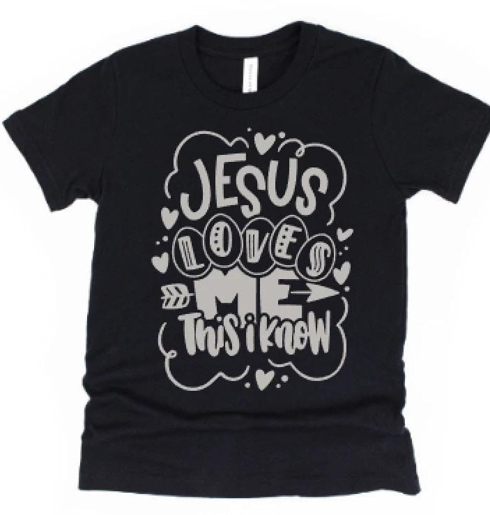 Jesus Loves Me Toddler and Kid Graphic T-Graphic T-Stay Foxy Boutique, Florissant, Missouri