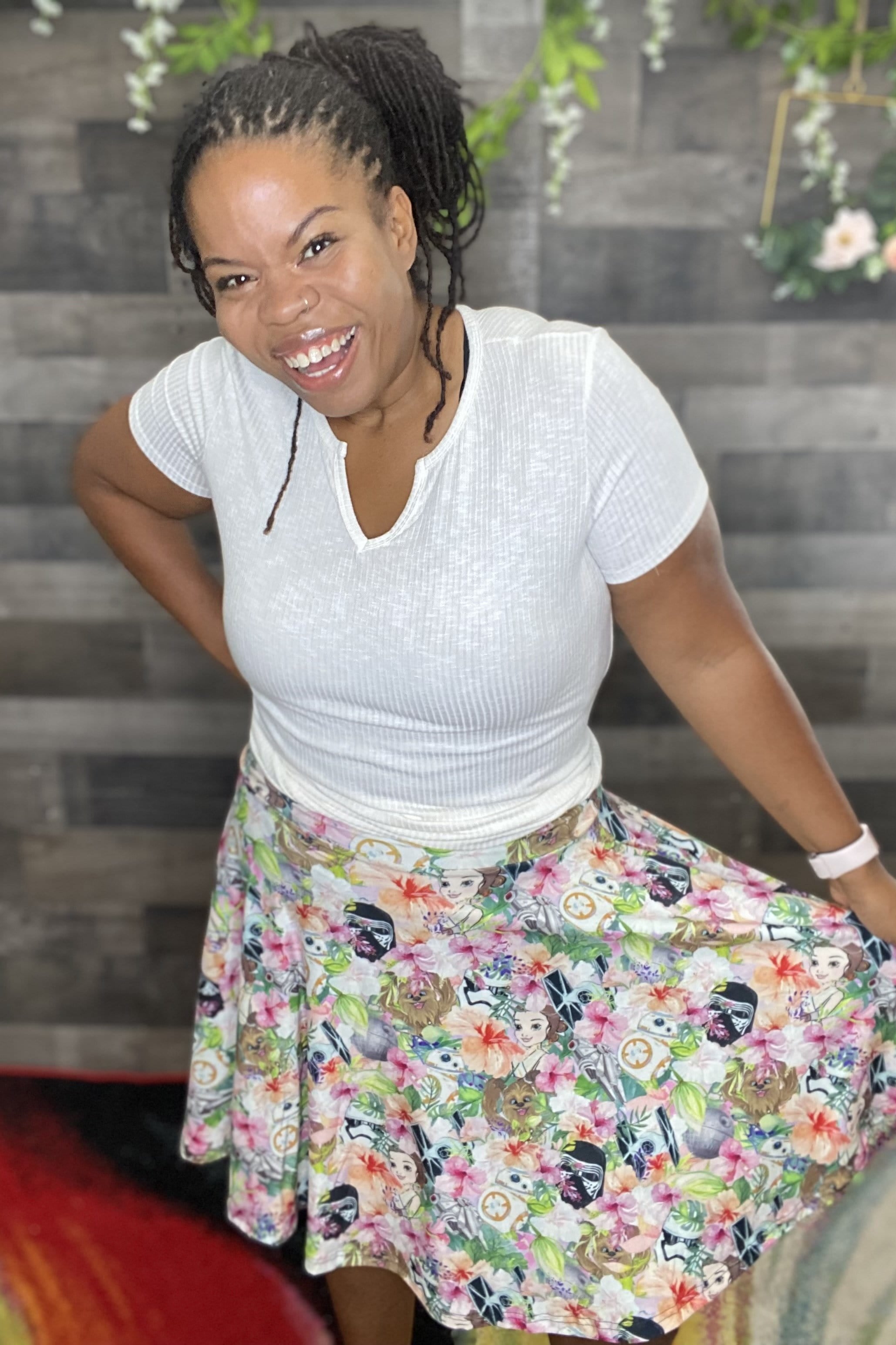 Zoe Swing Skirt: Floral SW Swing Skirt-Rebellious Rose Specialty Shoppe-Stay Foxy Boutique, Florissant, Missouri