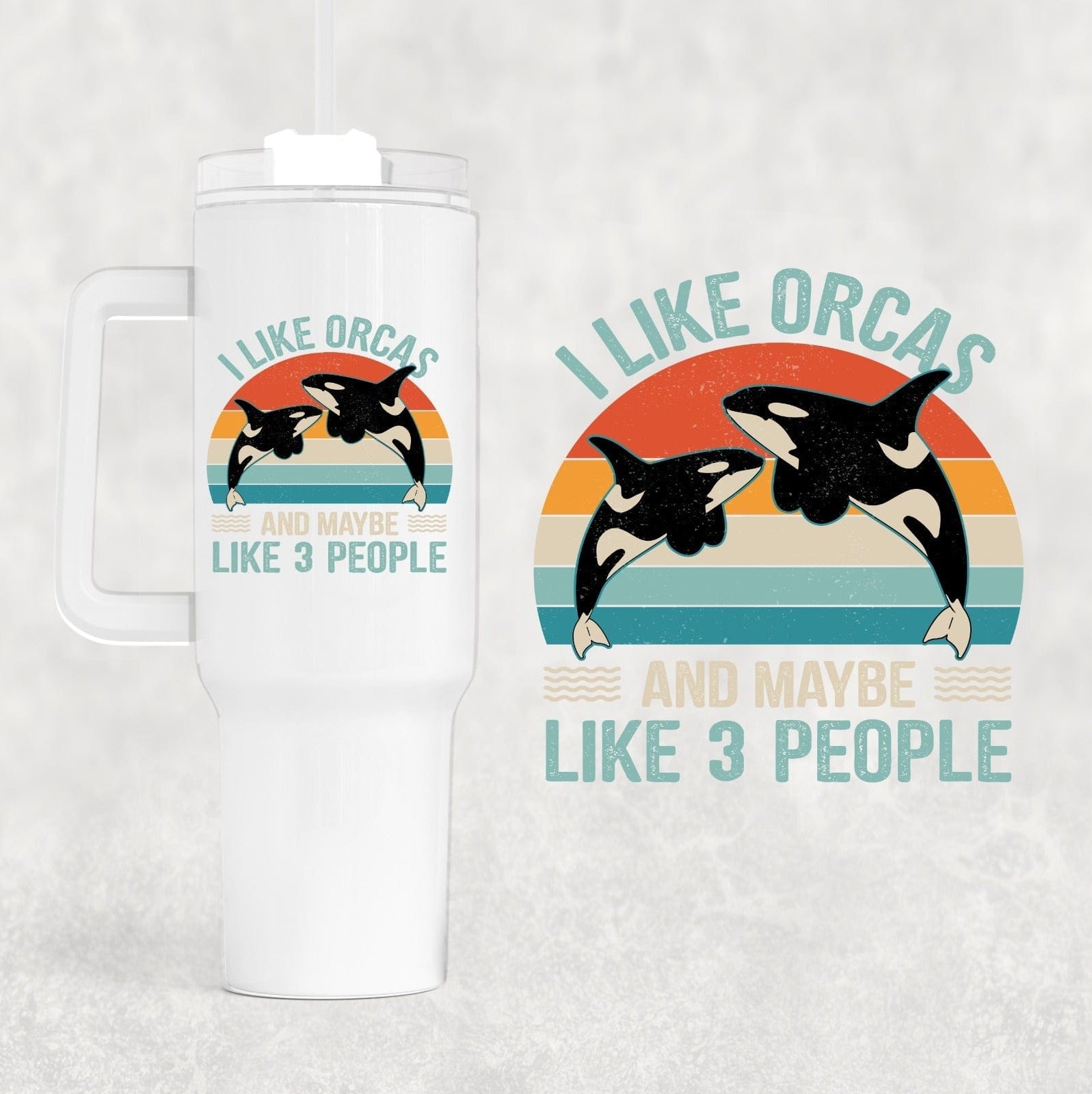 I Like Orcas 40 oz Tumbler-Stay Foxy Boutique, Florissant, Missouri