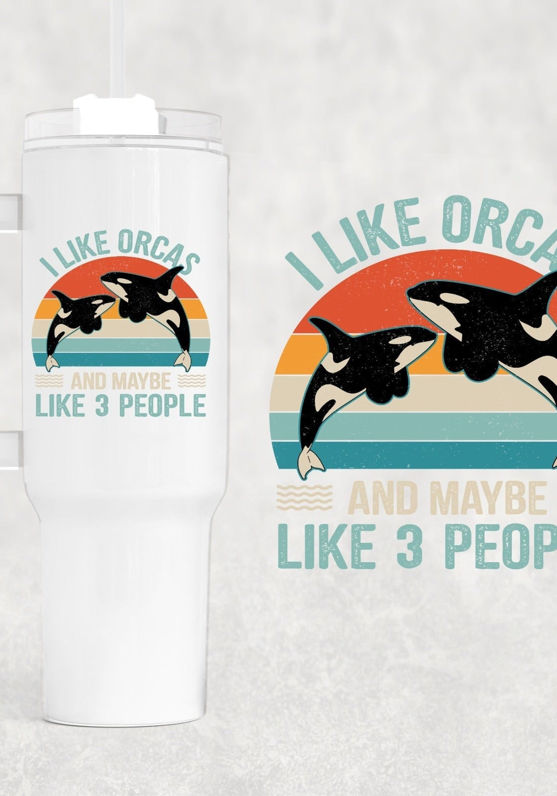 I Like Orcas 40 oz Tumbler-Stay Foxy Boutique, Florissant, Missouri