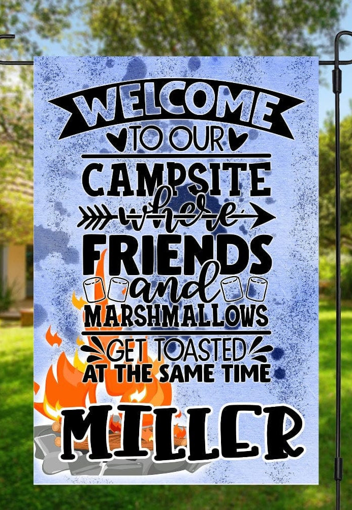 Welcome To Our Campsite Garden Flag *ADD A NAME*-Stay Foxy Boutique, Florissant, Missouri