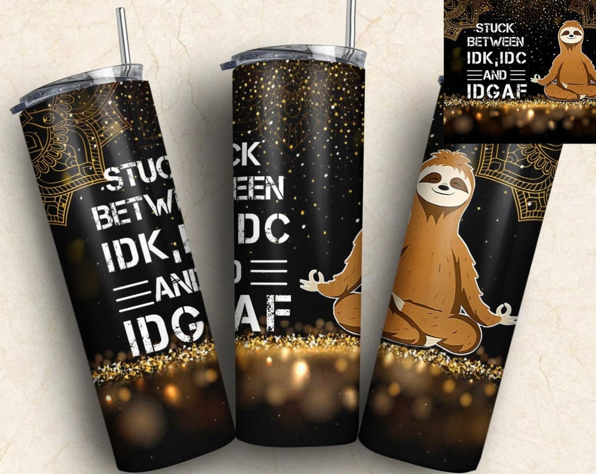 Sloth IDGAF Tumbler-Stay Foxy Boutique, Florissant, Missouri