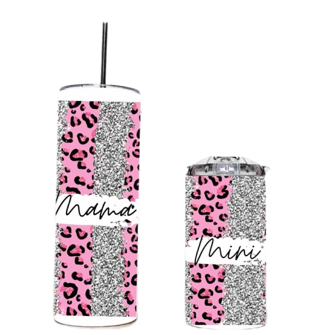 Mama/Mini Pink Leopard Tumbler-Stay Foxy Boutique, Florissant, Missouri