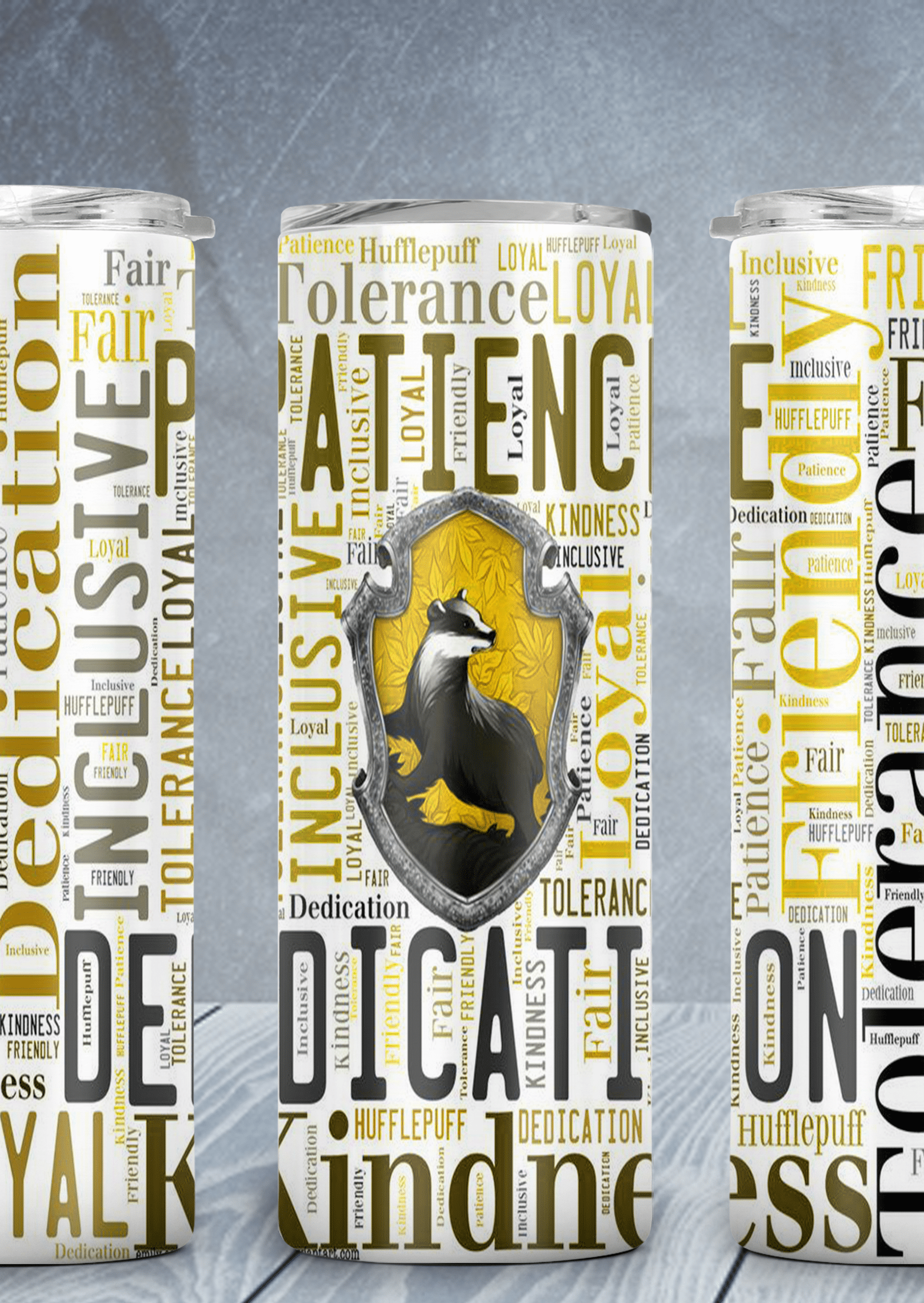Yellow Adjectives Of Power Tumbler-Drinkware-Stay Foxy Boutique, Florissant, Missouri