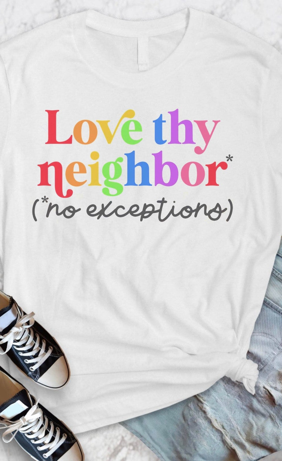 Love Thy Neighbor Graphic T-Graphic T-Stay Foxy Boutique, Florissant, Missouri
