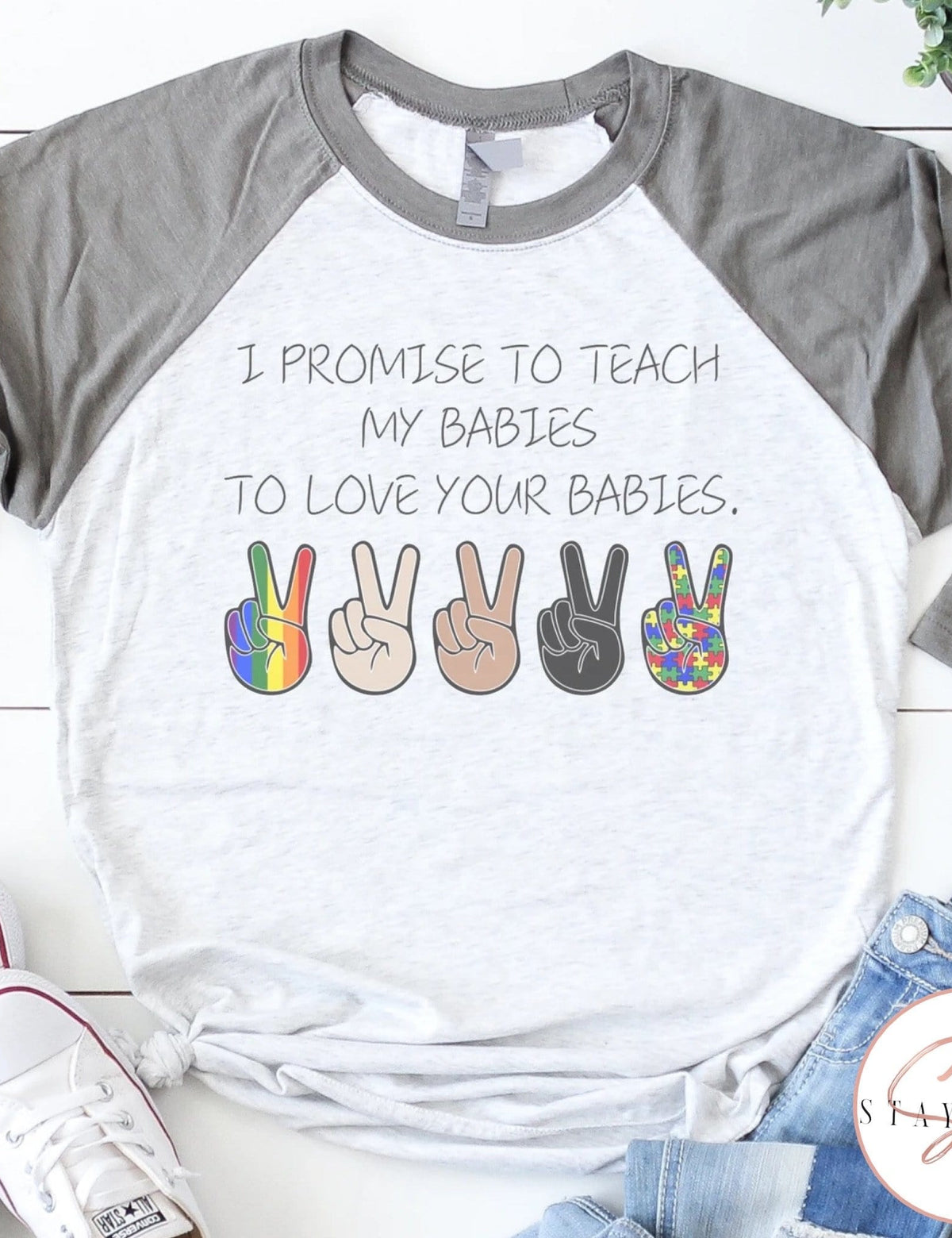 I Promise Peace Sign Graphic T-Graphic T-Stay Foxy Boutique, Florissant, Missouri
