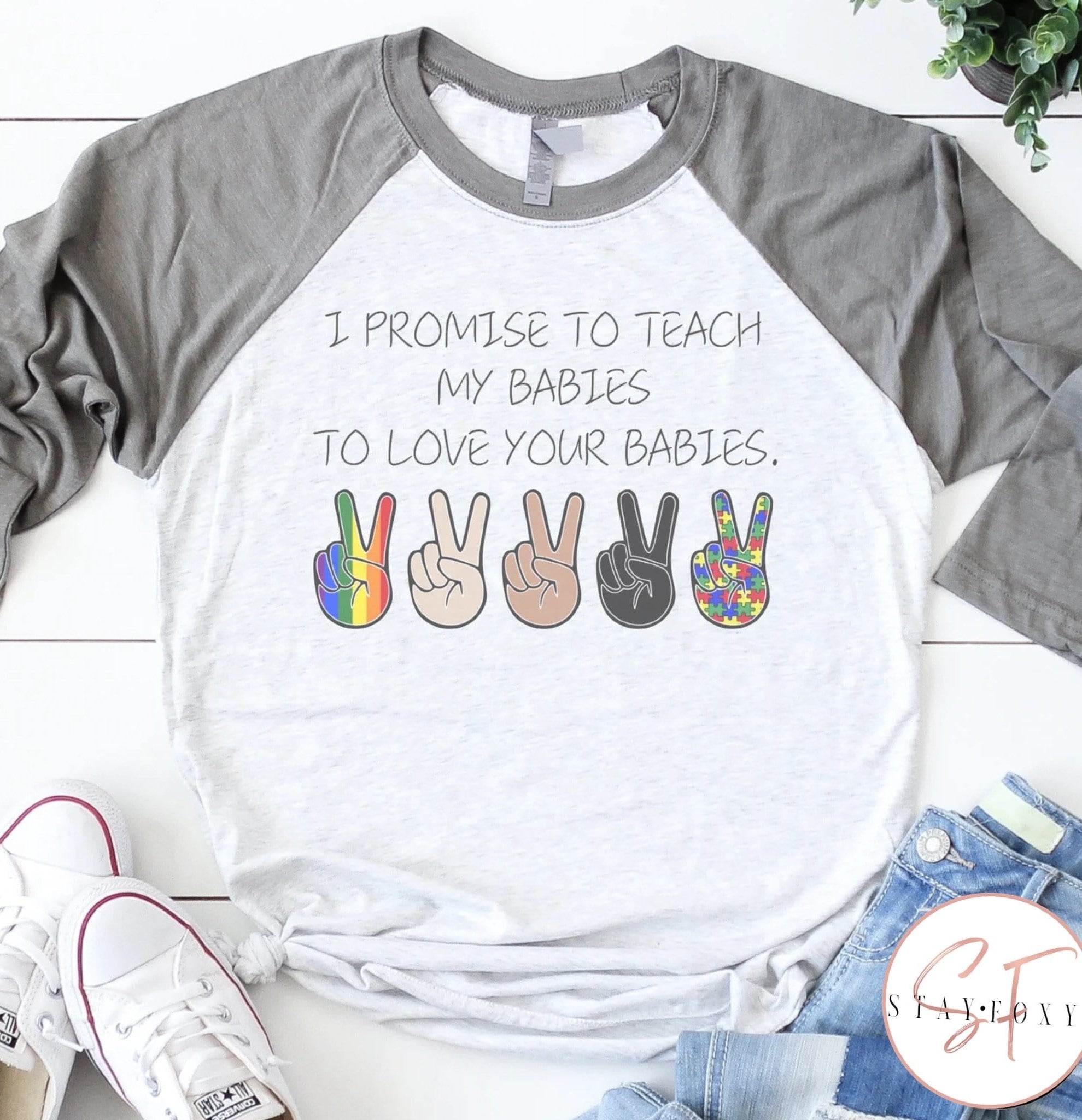 I Promise Peace Sign Graphic T-Graphic T-Stay Foxy Boutique, Florissant, Missouri