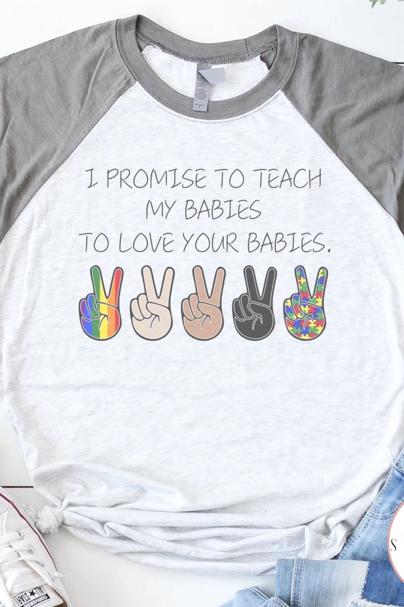 I Promise Peace Sign Graphic T-Graphic T-Stay Foxy Boutique, Florissant, Missouri