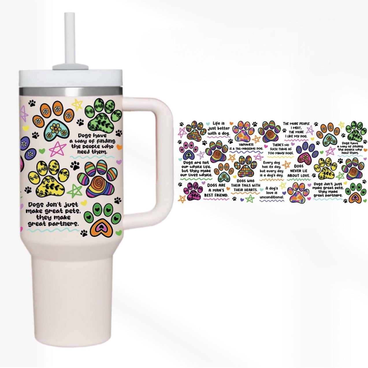 Paw prints 40 oz Tumbler-Stay Foxy Boutique, Florissant, Missouri