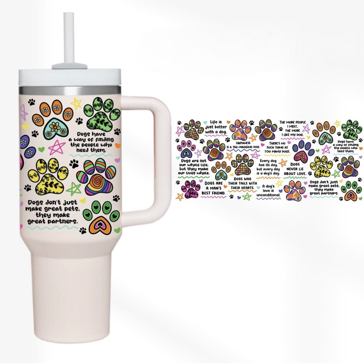 Paw prints 40 oz Tumbler-Stay Foxy Boutique, Florissant, Missouri