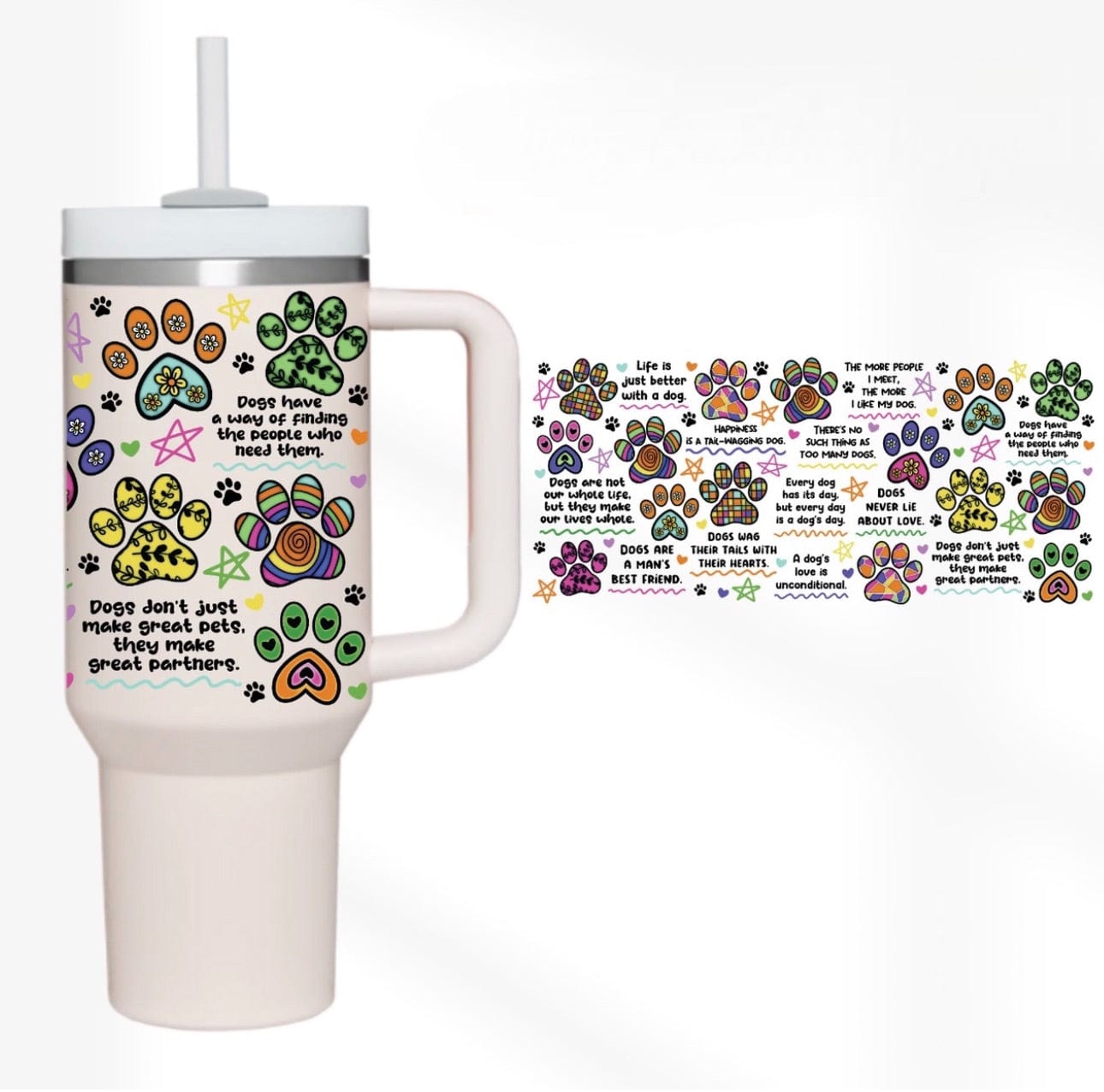 Paw prints 40 oz Tumbler-Stay Foxy Boutique, Florissant, Missouri