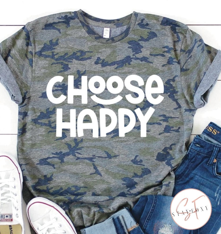 NEW Choose Happy Graphic T #327-Graphic T-Stay Foxy Boutique, Florissant, Missouri