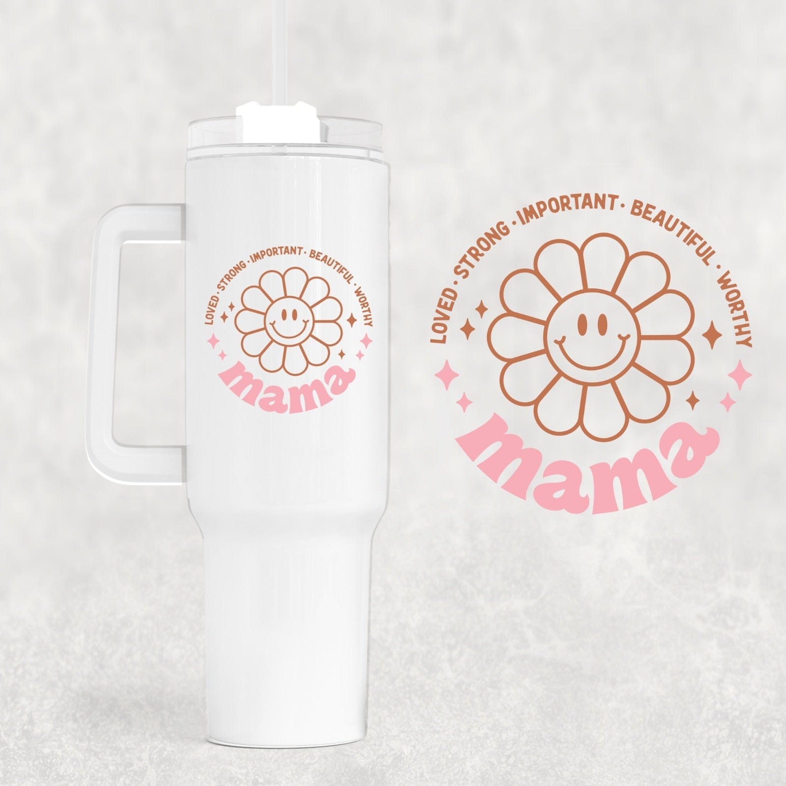 Mama Flower 40 oz Tumbler-Stay Foxy Boutique, Florissant, Missouri