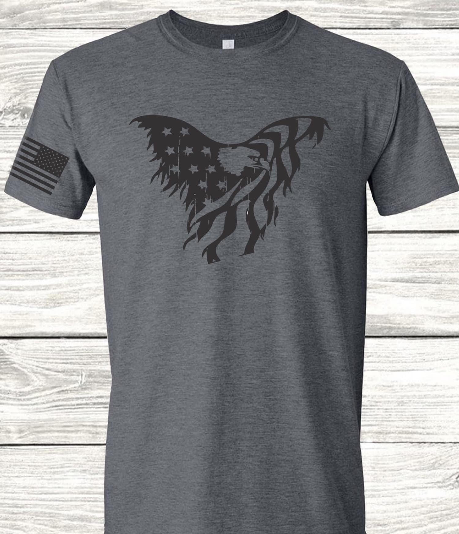 Eagle American Flag Graphic T #153-Graphic T-Stay Foxy Boutique, Florissant, Missouri