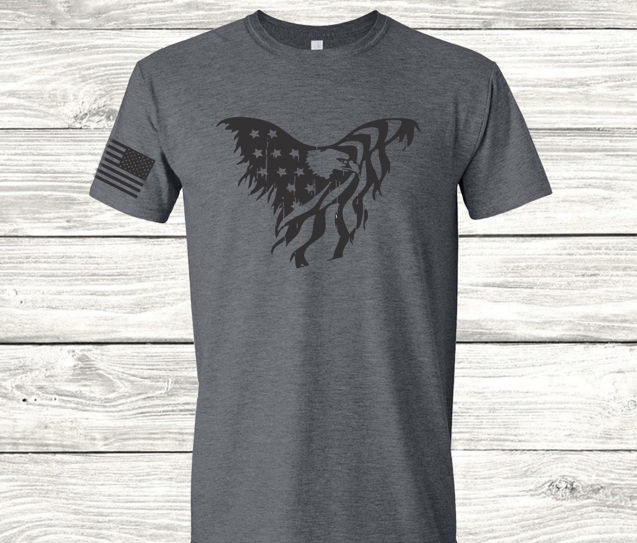 Eagle American Flag Graphic T #153-Graphic T-Stay Foxy Boutique, Florissant, Missouri