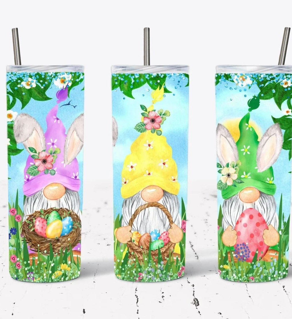 Floral Gnomes Easter Tumbler-Stay Foxy Boutique, Florissant, Missouri