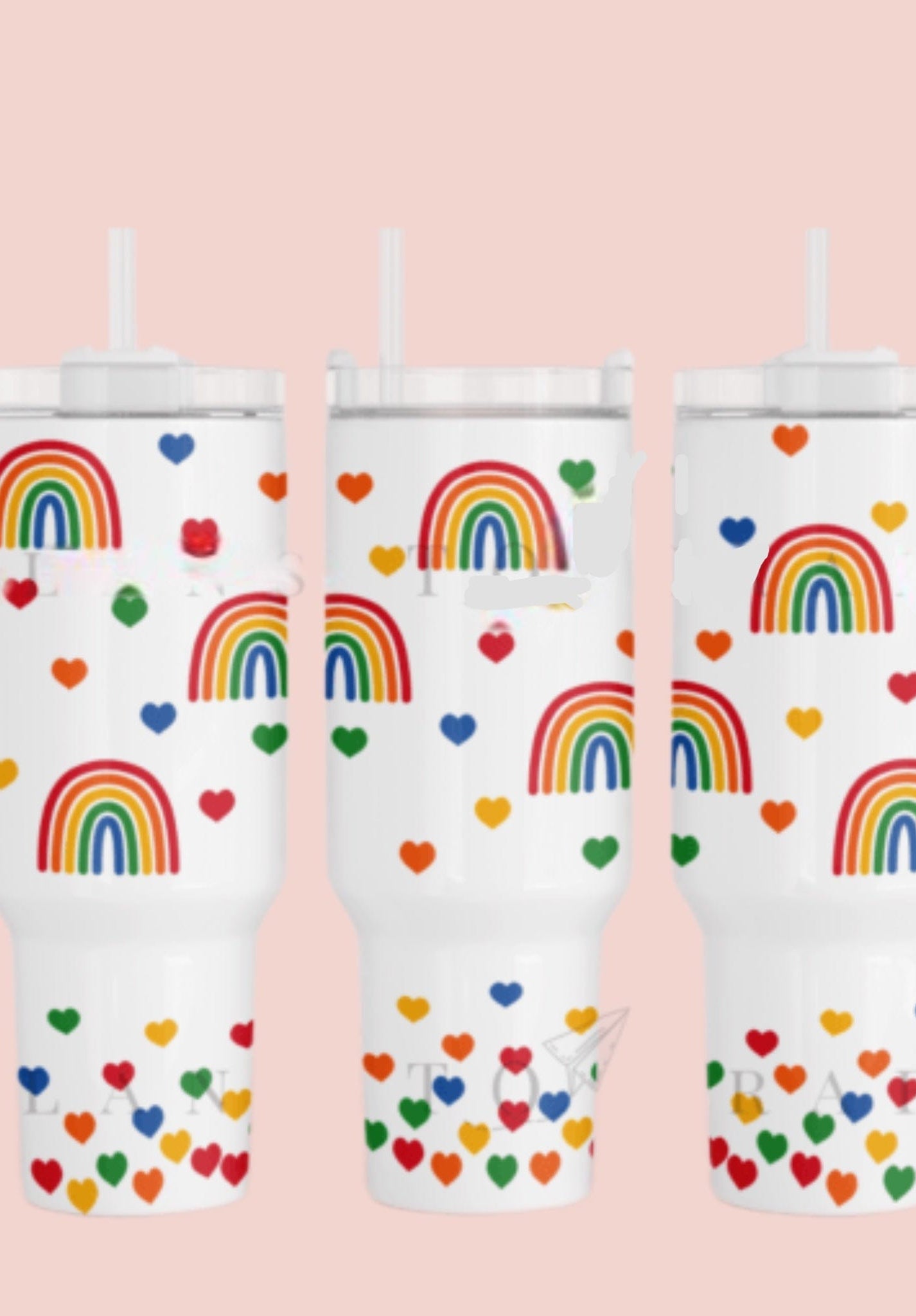 Rainbow Love 40 oz Tumbler-Stay Foxy Boutique, Florissant, Missouri