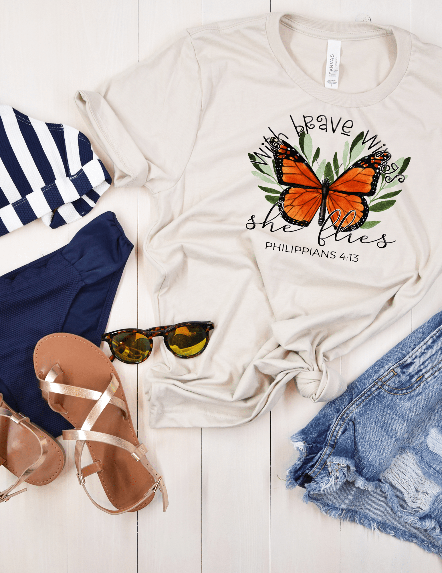 With Brave Wings Graphic T-Graphic T-Stay Foxy Boutique, Florissant, Missouri