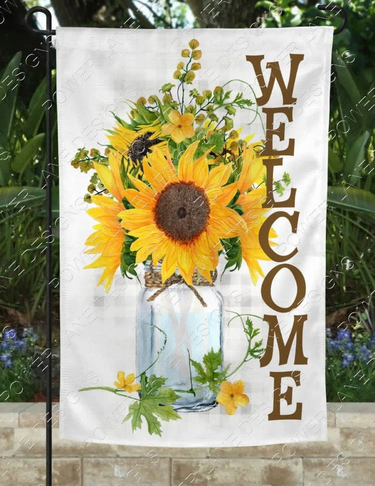 Sunflower Welcome Garden Flag-Stay Foxy Boutique, Florissant, Missouri