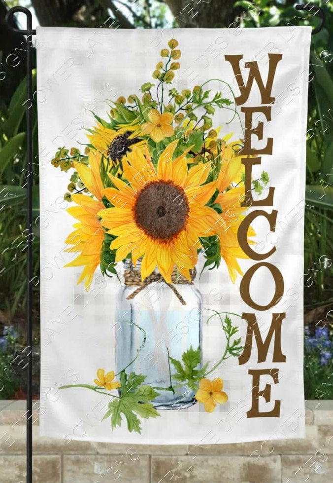 Sunflower Welcome Garden Flag-Stay Foxy Boutique, Florissant, Missouri