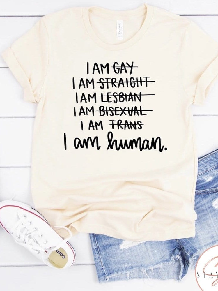 I Am Human Graphic T #225-Graphic T-Stay Foxy Boutique, Florissant, Missouri