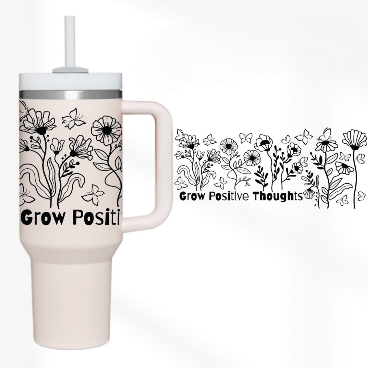 Grow Positive 40 oz Tumbler-Stay Foxy Boutique, Florissant, Missouri