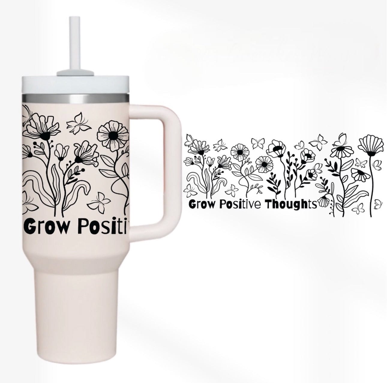 Grow Positive 40 oz Tumbler-Stay Foxy Boutique, Florissant, Missouri
