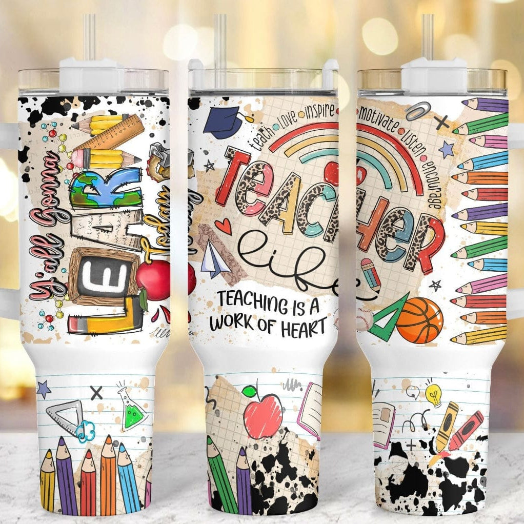 Teacher 40 oz Tumbler-Stay Foxy Boutique, Florissant, Missouri