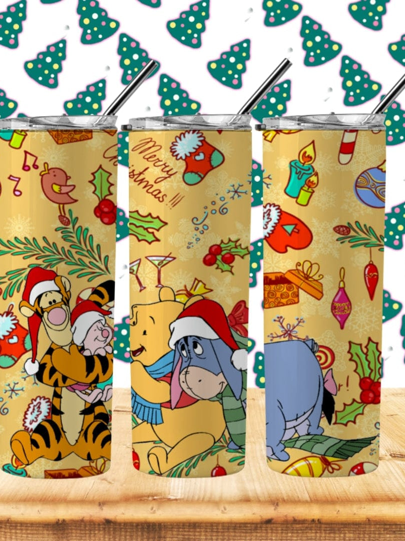 Christmas Pooh Gang Tumbler-Stay Foxy Boutique, Florissant, Missouri