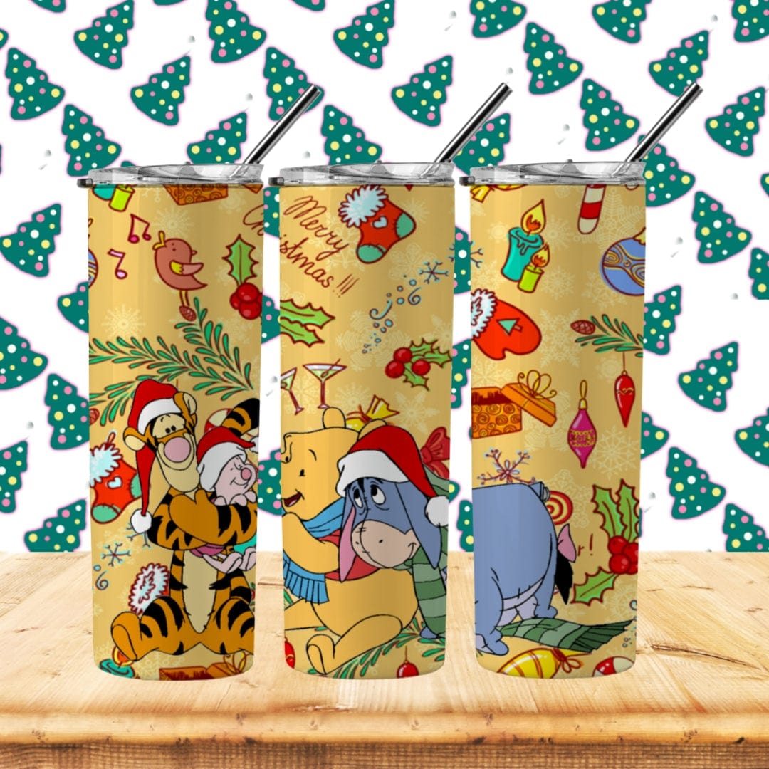 Christmas Pooh Gang Tumbler-Stay Foxy Boutique, Florissant, Missouri