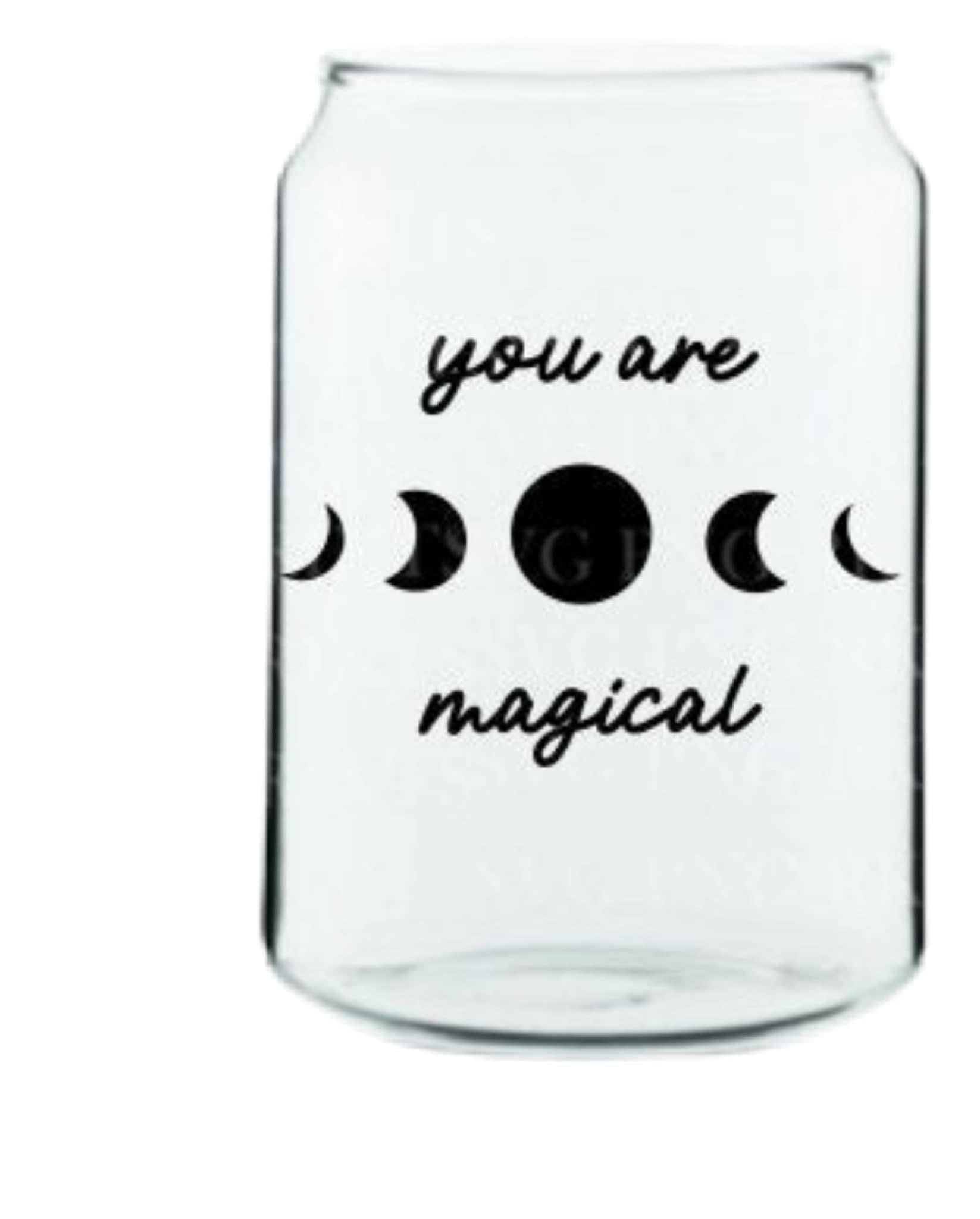 Your Are Magical Glass Cup with clear straw and bamboo lid-Stay Foxy Boutique, Florissant, Missouri