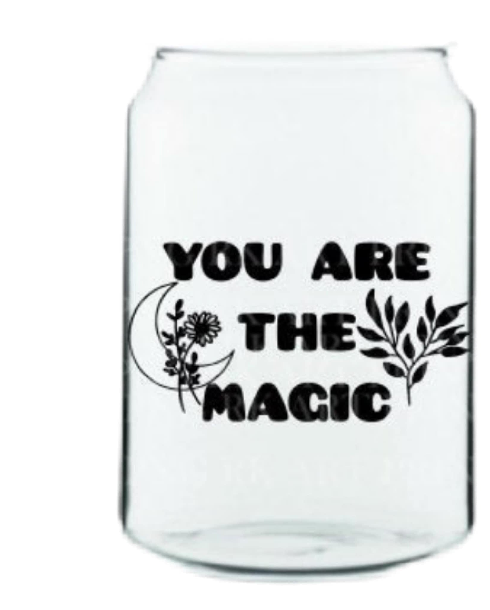 You Are Magic Glass Cup with clear straw and bamboo lid-Stay Foxy Boutique, Florissant, Missouri
