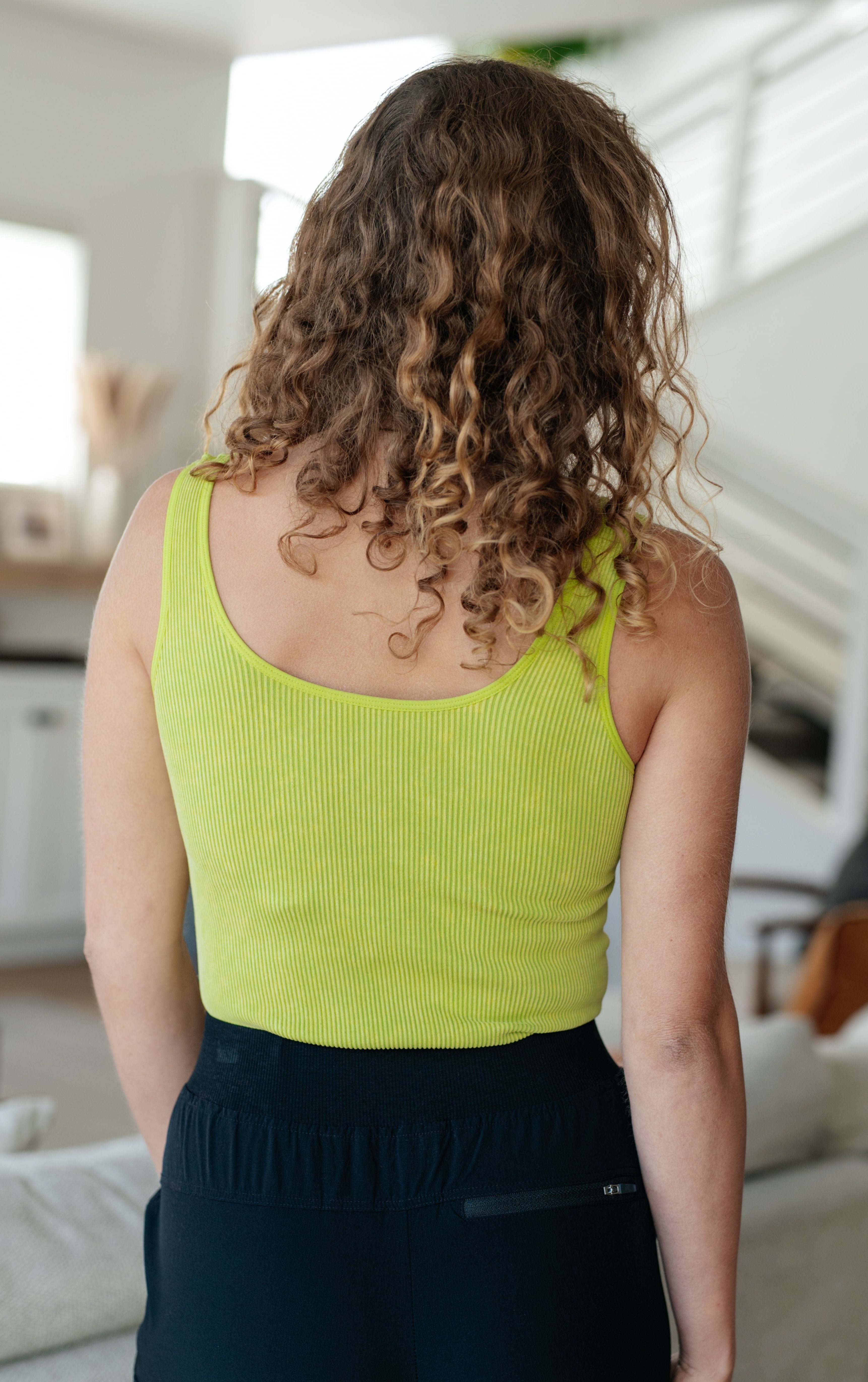 Fundamentals Ribbed Seamless Reversible Tank in Green-Womens-Stay Foxy Boutique, Florissant, Missouri