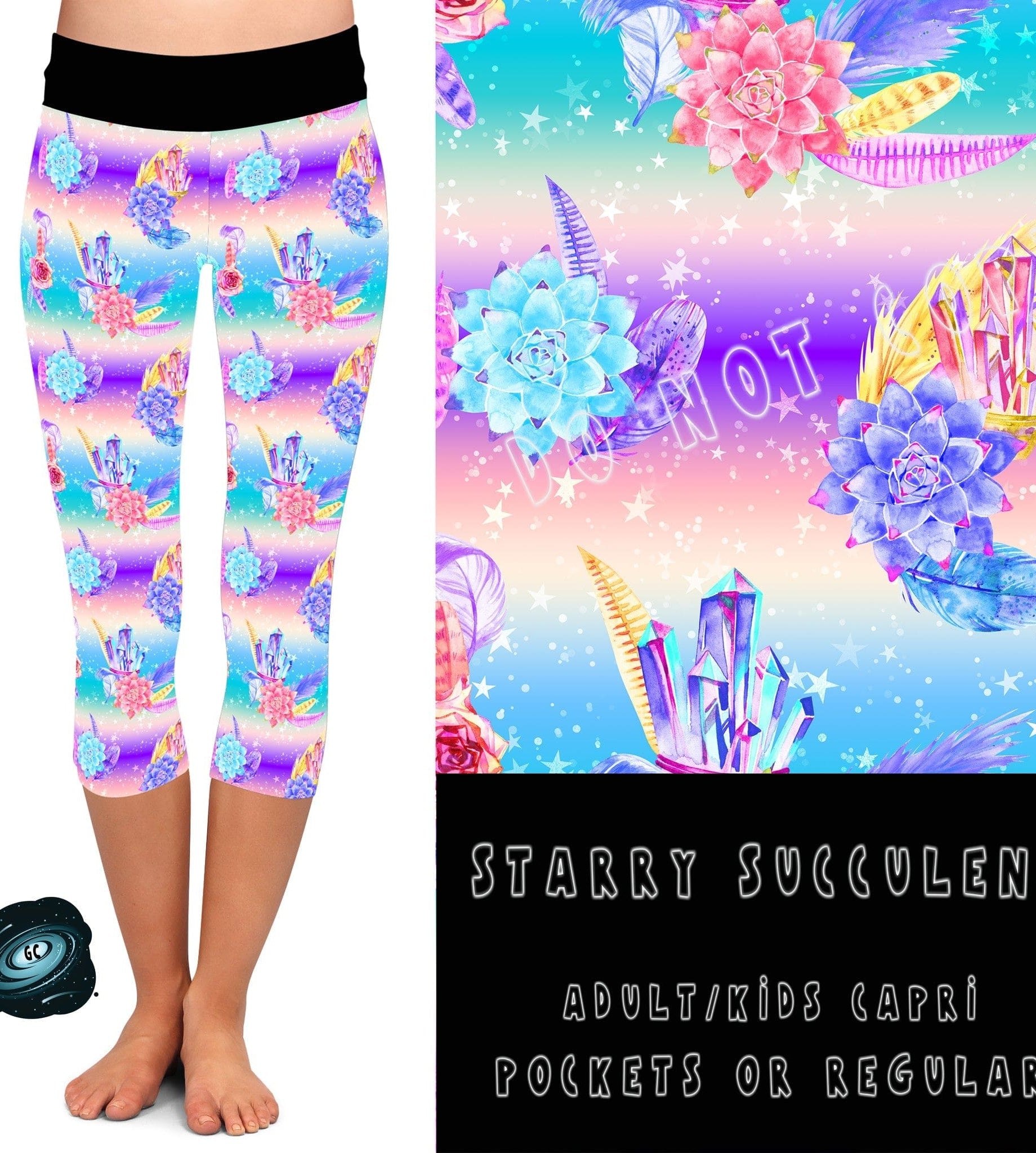 BATCH 65- STARRY SUCCULENT LEGGINGS/CAPRI/JOGGERS-Stay Foxy Boutique, Florissant, Missouri