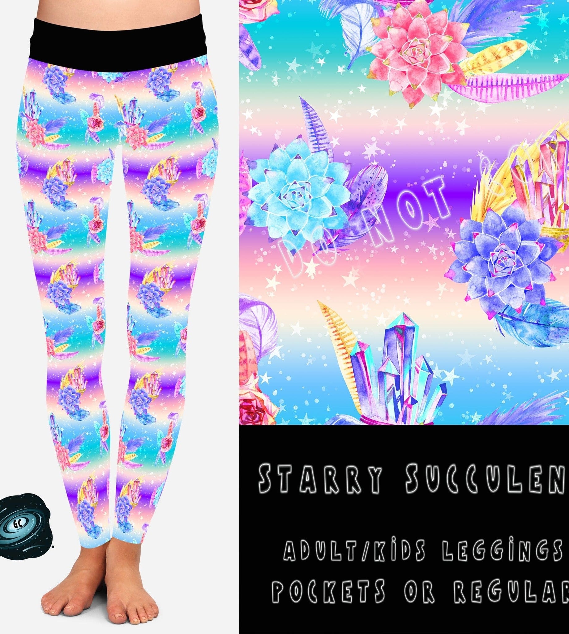 BATCH 65- STARRY SUCCULENT LEGGINGS/CAPRI/JOGGERS-Stay Foxy Boutique, Florissant, Missouri