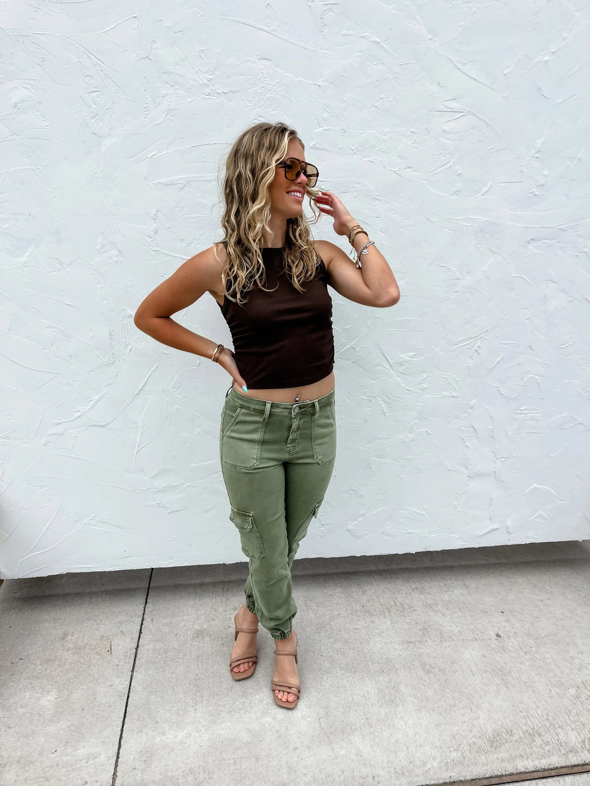PREORDER: Quinn Cargo Joggers in Two Colors-Womens-Stay Foxy Boutique, Florissant, Missouri
