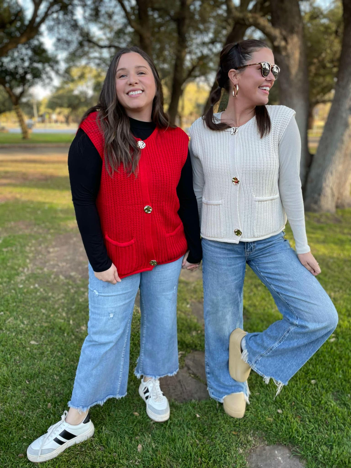Meet In The Middle Sweater Vest in Two Colors-Womens-Stay Foxy Boutique, Florissant, Missouri