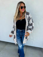 PREORDER: Checkered Miley Dot Cardigan in Four Colors-Womens-Stay Foxy Boutique, Florissant, Missouri