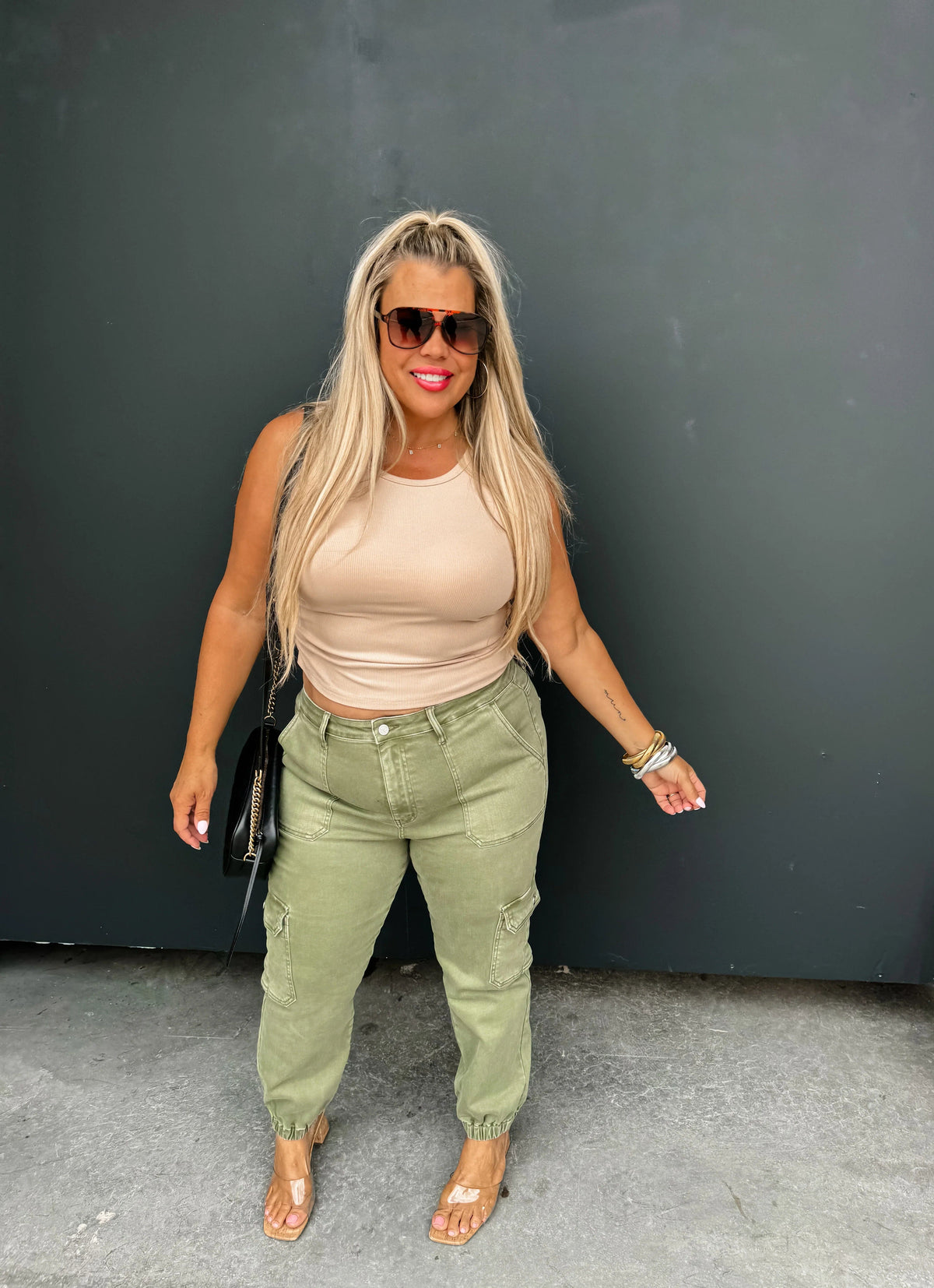 PREORDER: Quinn Cargo Joggers in Two Colors-Womens-Stay Foxy Boutique, Florissant, Missouri