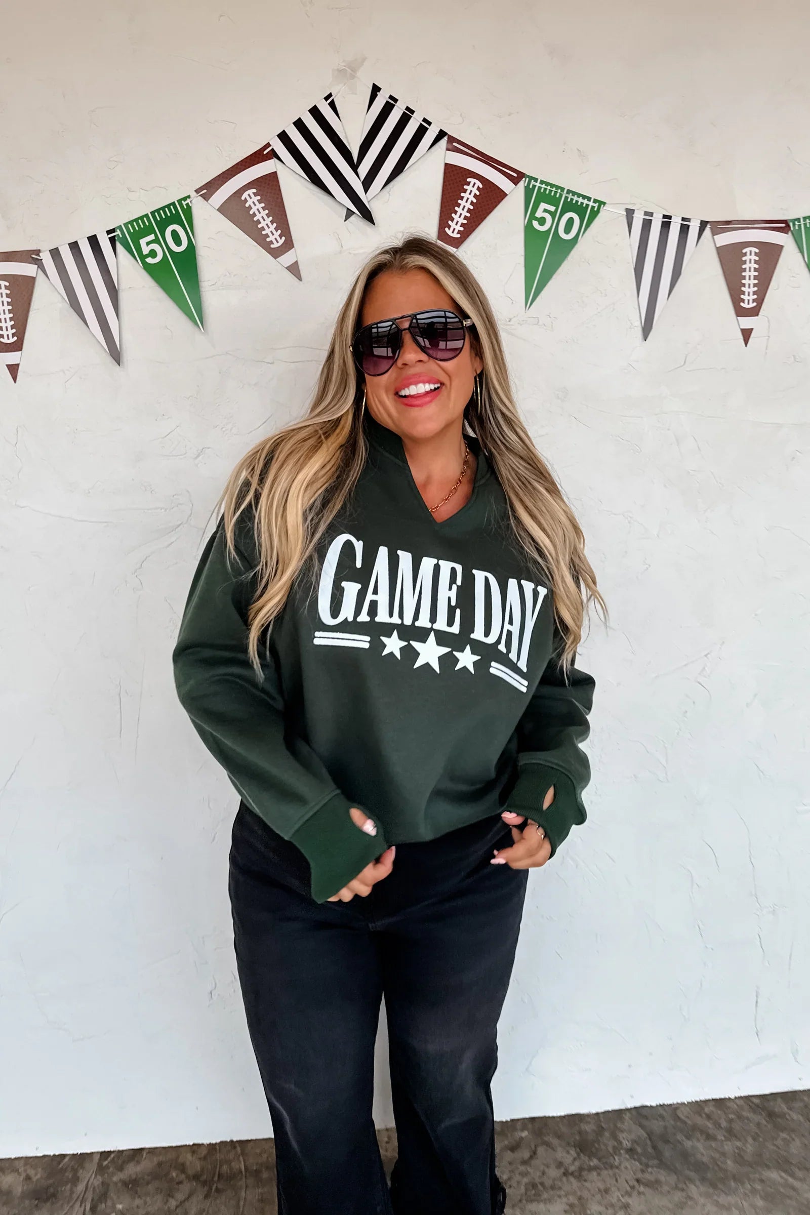 PREORDER: Blakeley Kickoff Cut Sweatshirt-Womens-Stay Foxy Boutique, Florissant, Missouri