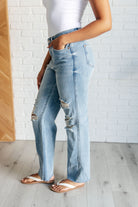 Ramona High Rise Rigid Magic Destroyed Straight Jeans-Womens-Stay Foxy Boutique, Florissant, Missouri