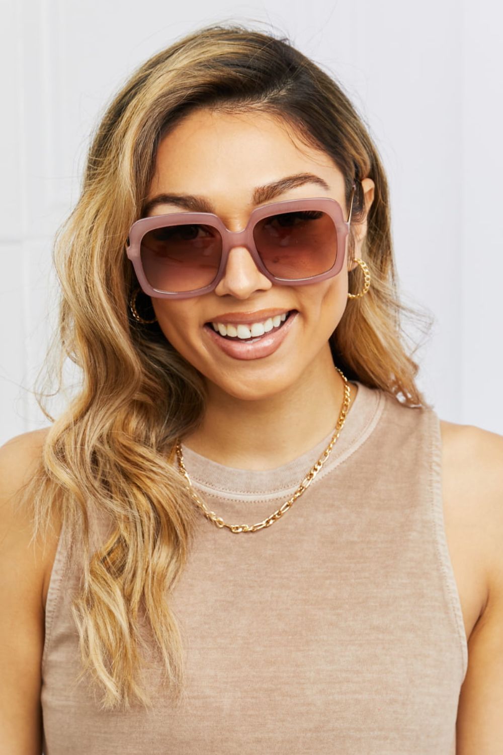 Square Metal-Plastic Hybrid Temple Sunglasses-Stay Foxy Boutique, Florissant, Missouri
