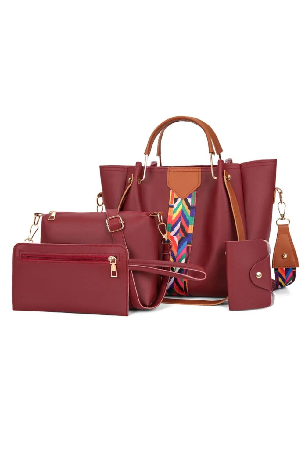 4-Piece Geometric Strap Bag Set-Stay Foxy Boutique, Florissant, Missouri