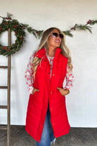 PREORDER: Kendall Long Puffer Vest-Womens-Stay Foxy Boutique, Florissant, Missouri