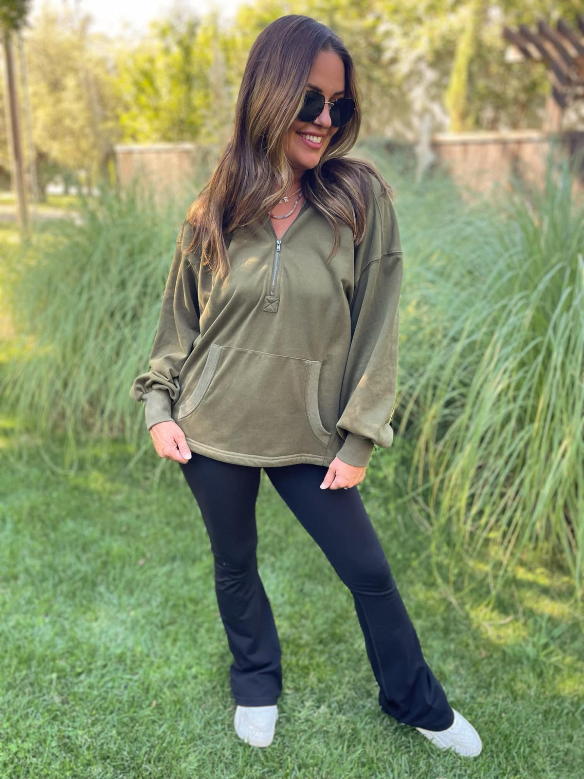 Hendrick Half Zip Hoodie in Nine Colors-Womens-Stay Foxy Boutique, Florissant, Missouri