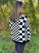 All Checkered Out Sweater in Four Colors-Womens-Stay Foxy Boutique, Florissant, Missouri
