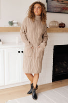 Bundled Beauty Turtleneck Sweater Dress-Dresses-Stay Foxy Boutique, Florissant, Missouri
